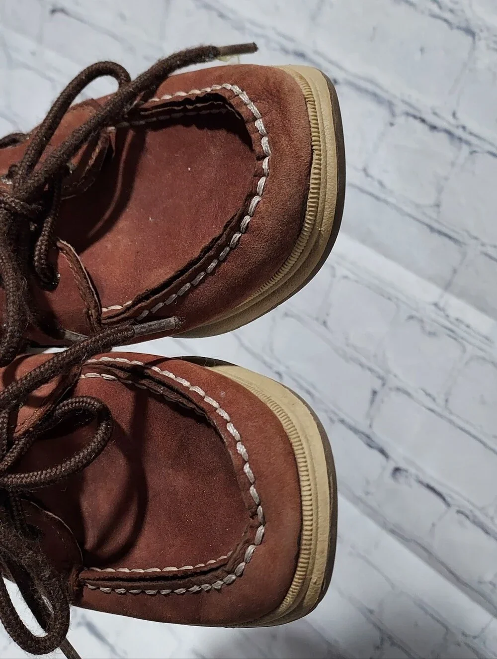 Sperry dark brown boat shoes slip on boys size 1